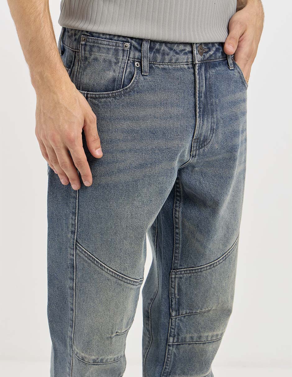 Jeans slim lavado stone wash para hombre 7