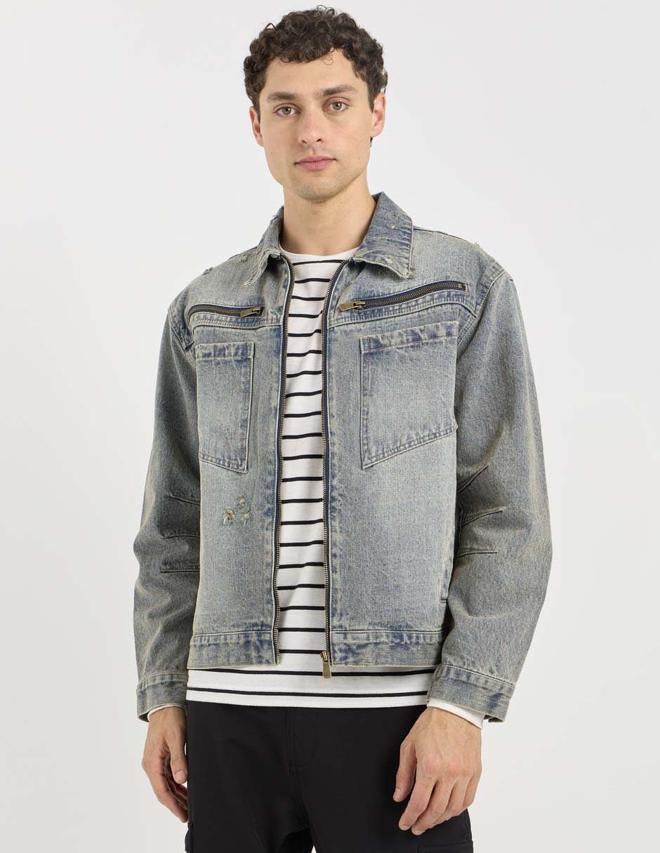 Chamarra denim That's It de mezclilla con bolsillos para hombre