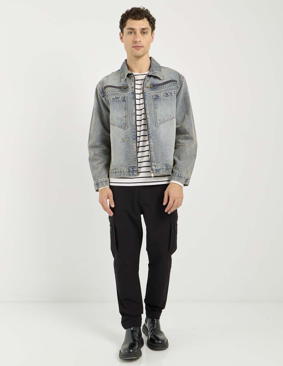 Chamarra denim That's It de mezclilla con bolsillos para hombre