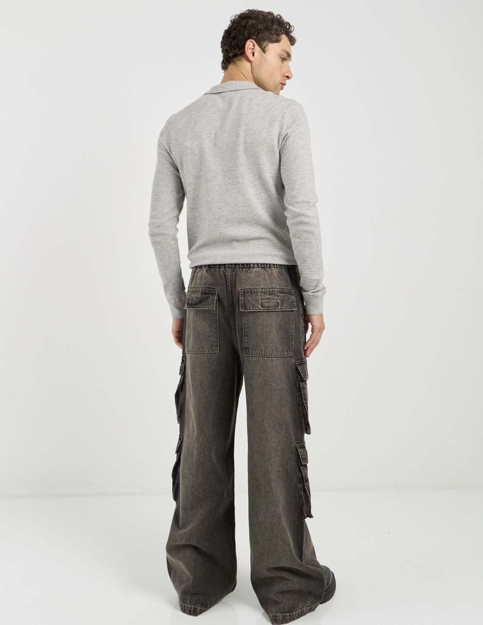 Pantalón cargo regular de algodón para hombre