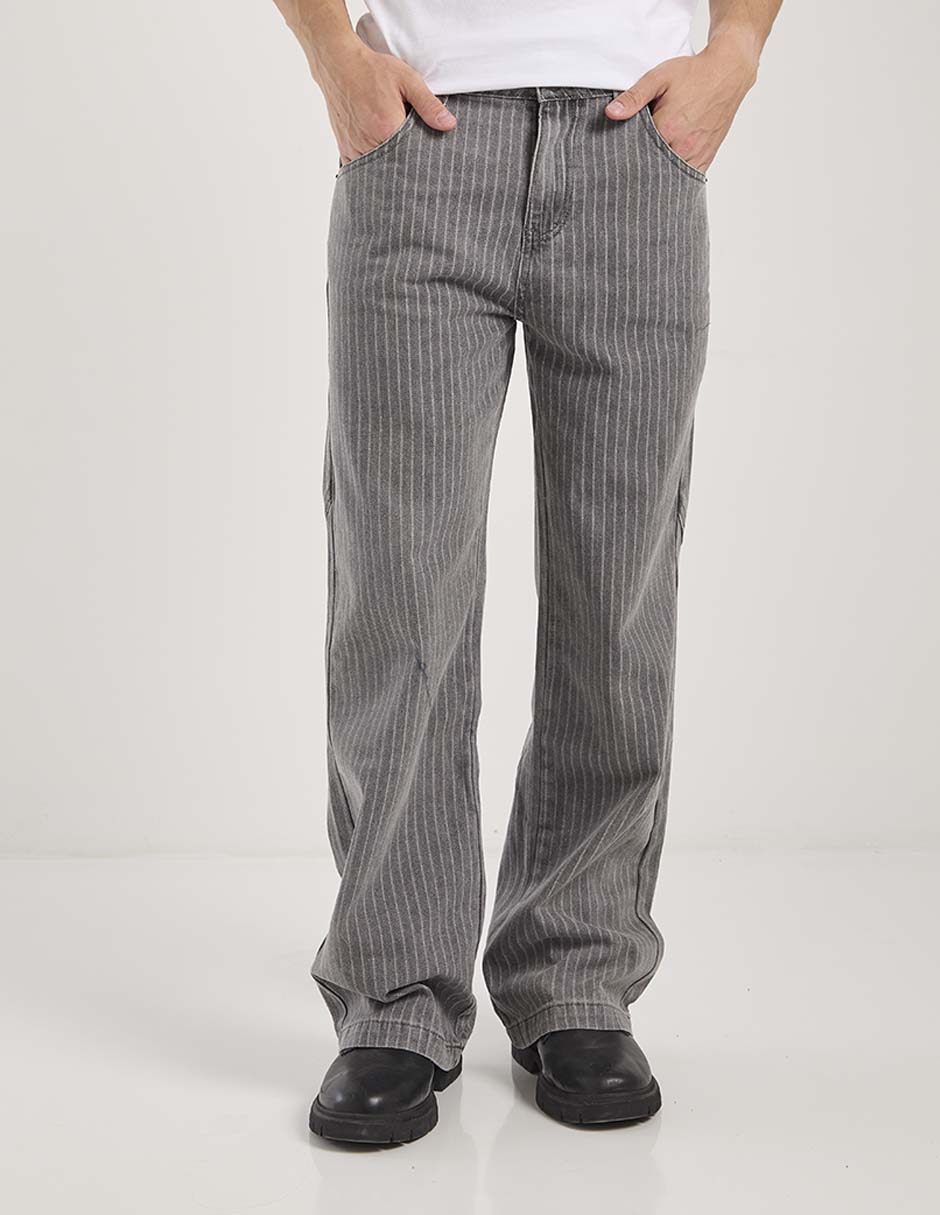 Jeans straight lavado obscuro para hombre 1