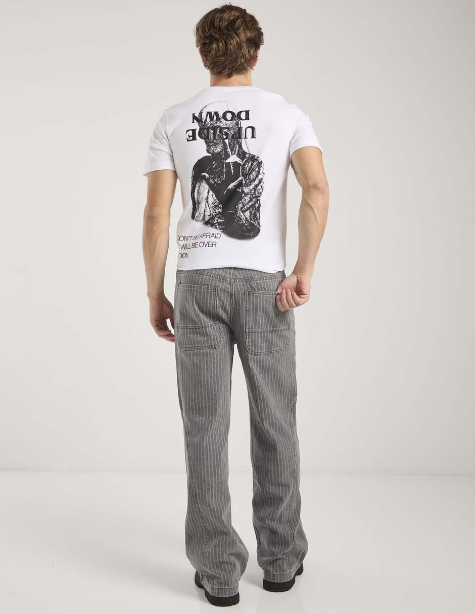 Jeans straight lavado obscuro para hombre 5