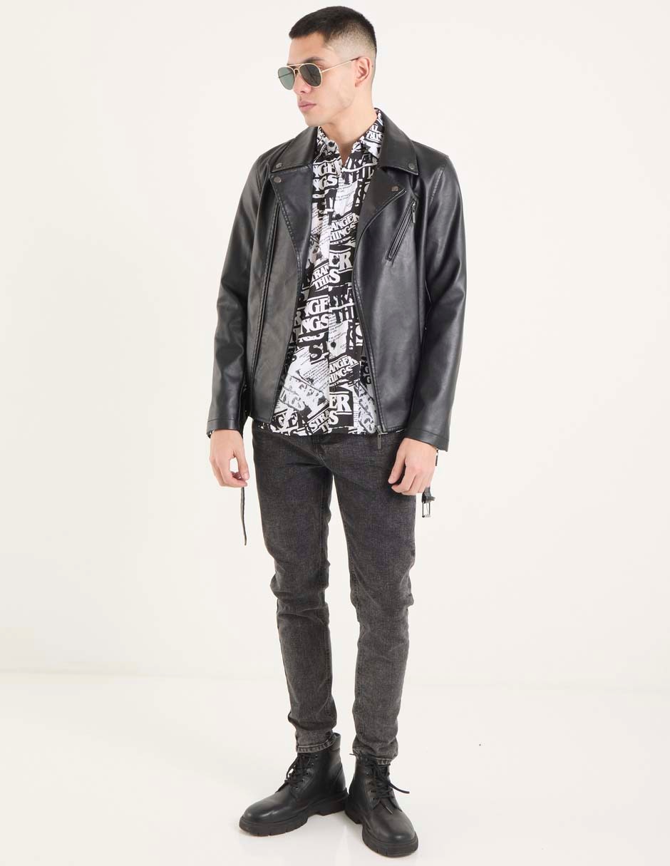 Jeans skinny lavado acid wash para hombre 6