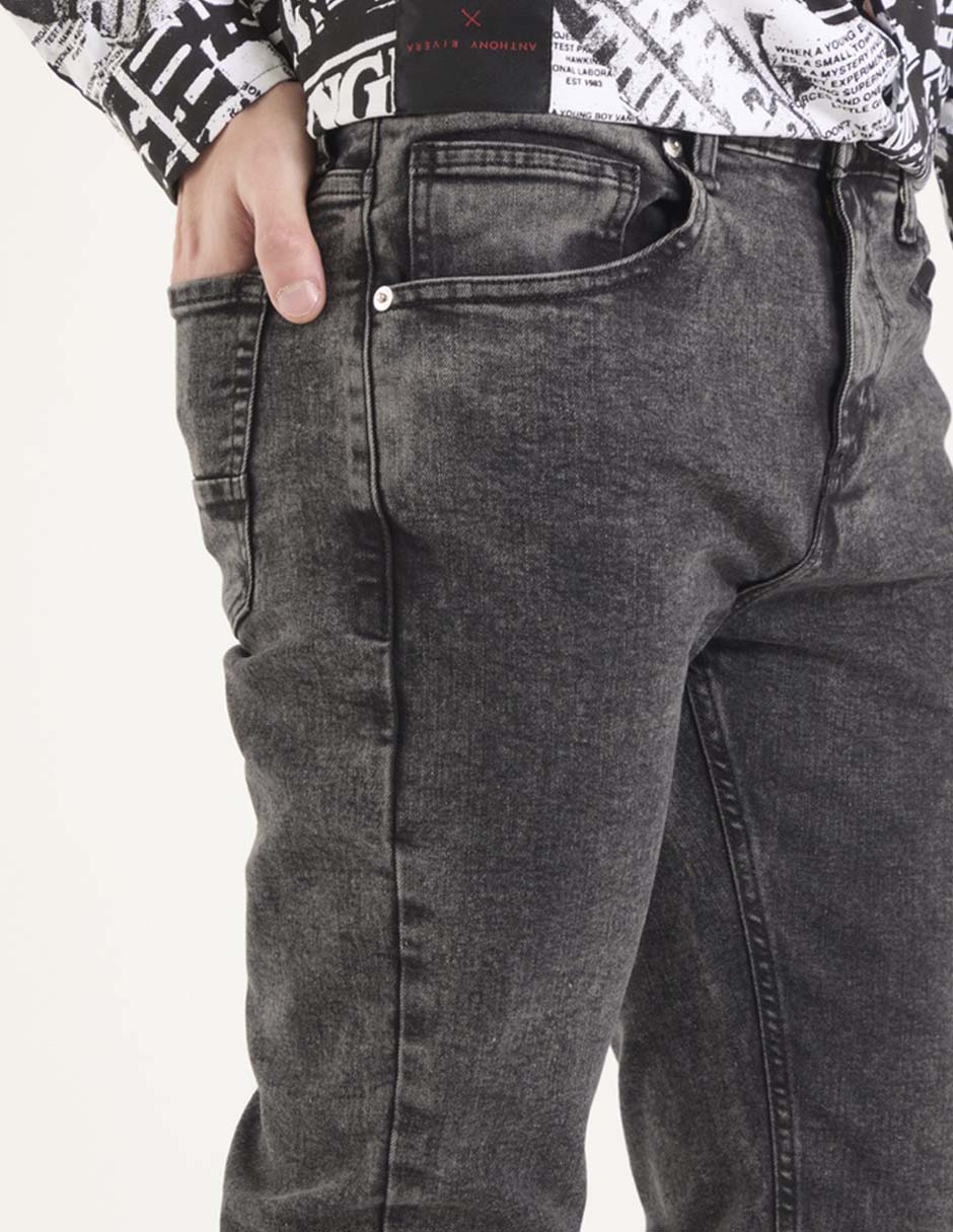 Jeans skinny lavado acid wash para hombre 7