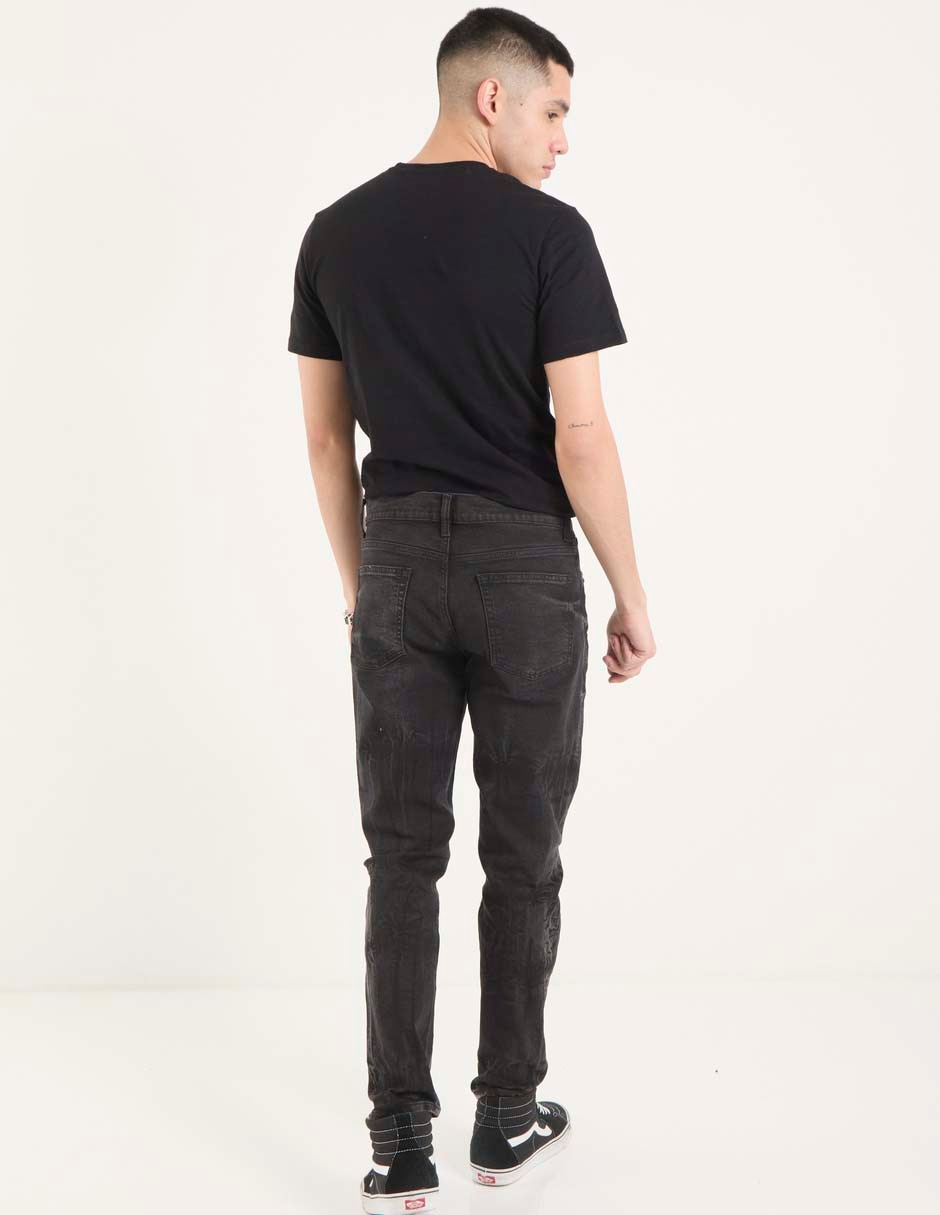Jeans straight lavado obscuro para hombre 4