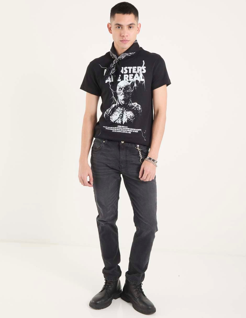 Jeans skinny lavado obscuro para hombre 6