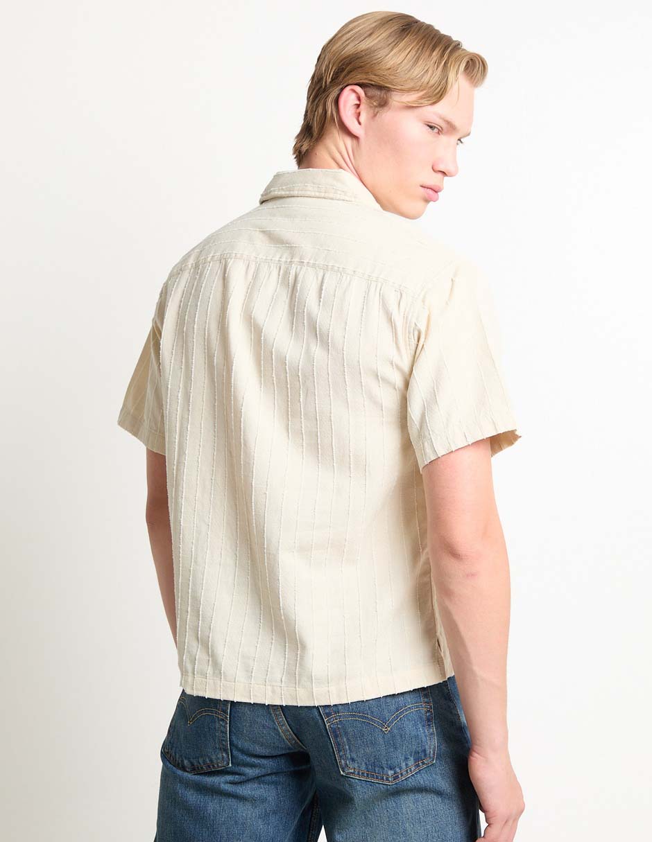Camisa casual de algodón manga corta para hombre