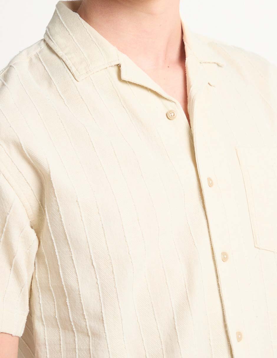Camisa casual de algodón manga corta para hombre