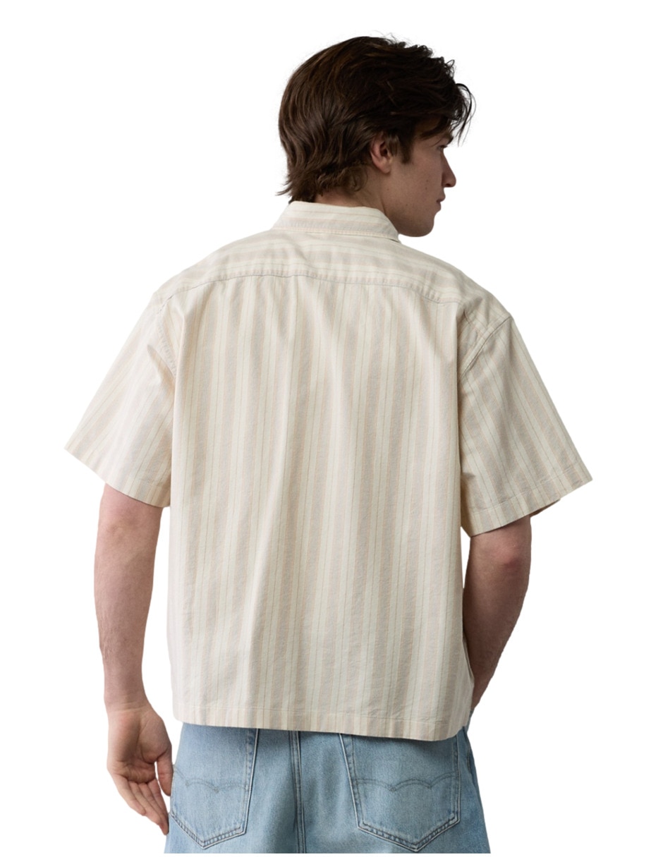 Camisa casual American Eagle de algodón manga corta para hombre
