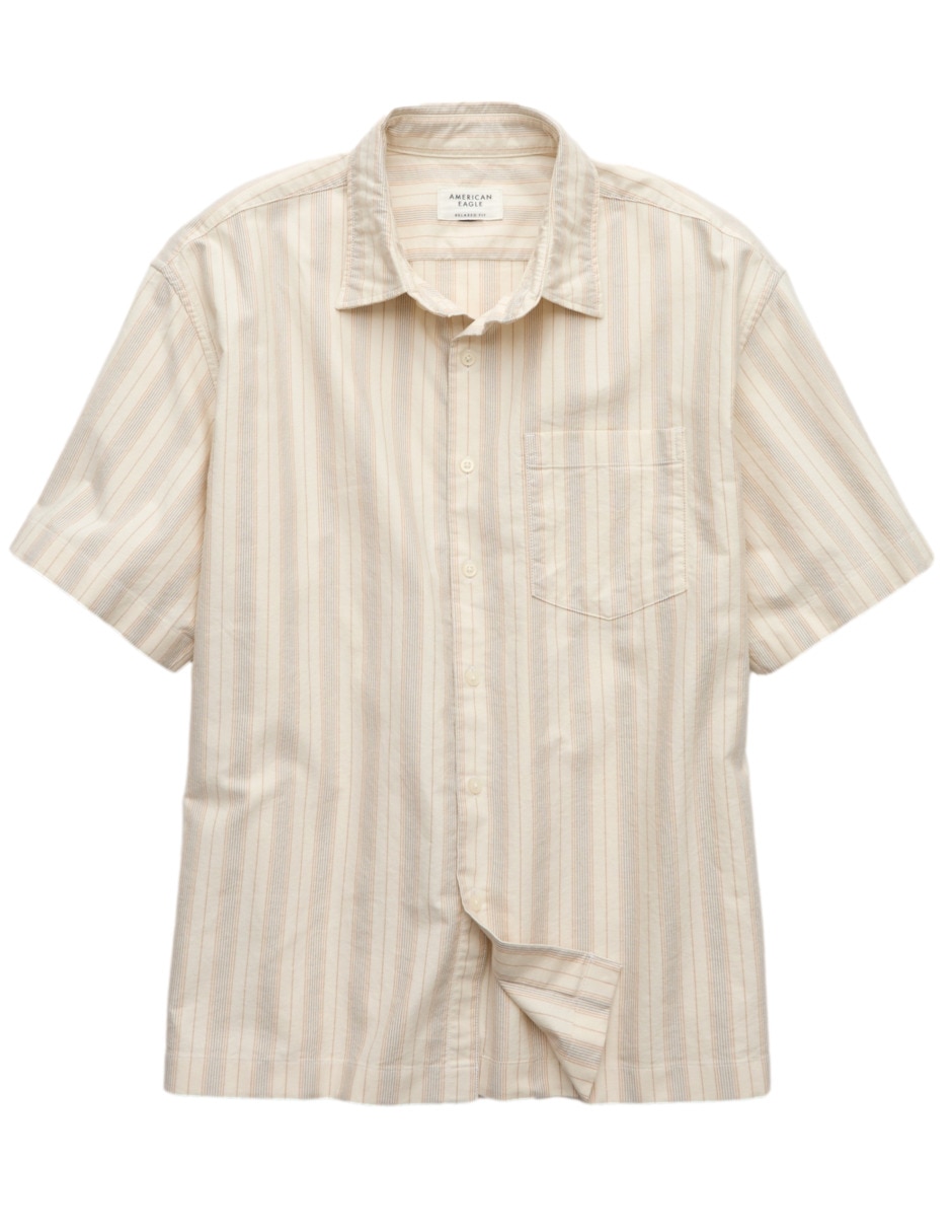 Camisa casual American Eagle de algodón manga corta para hombre