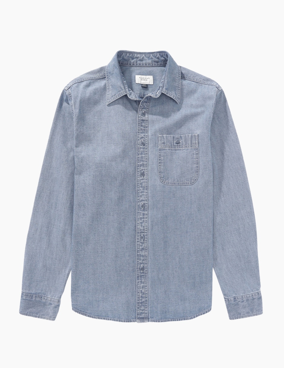 Camisa casual de algodón manga larga para hombre