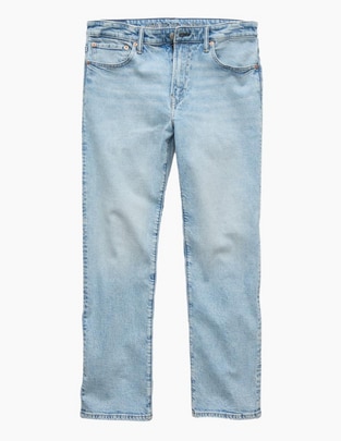Jeans straight American Eagle lavado claro para hombre