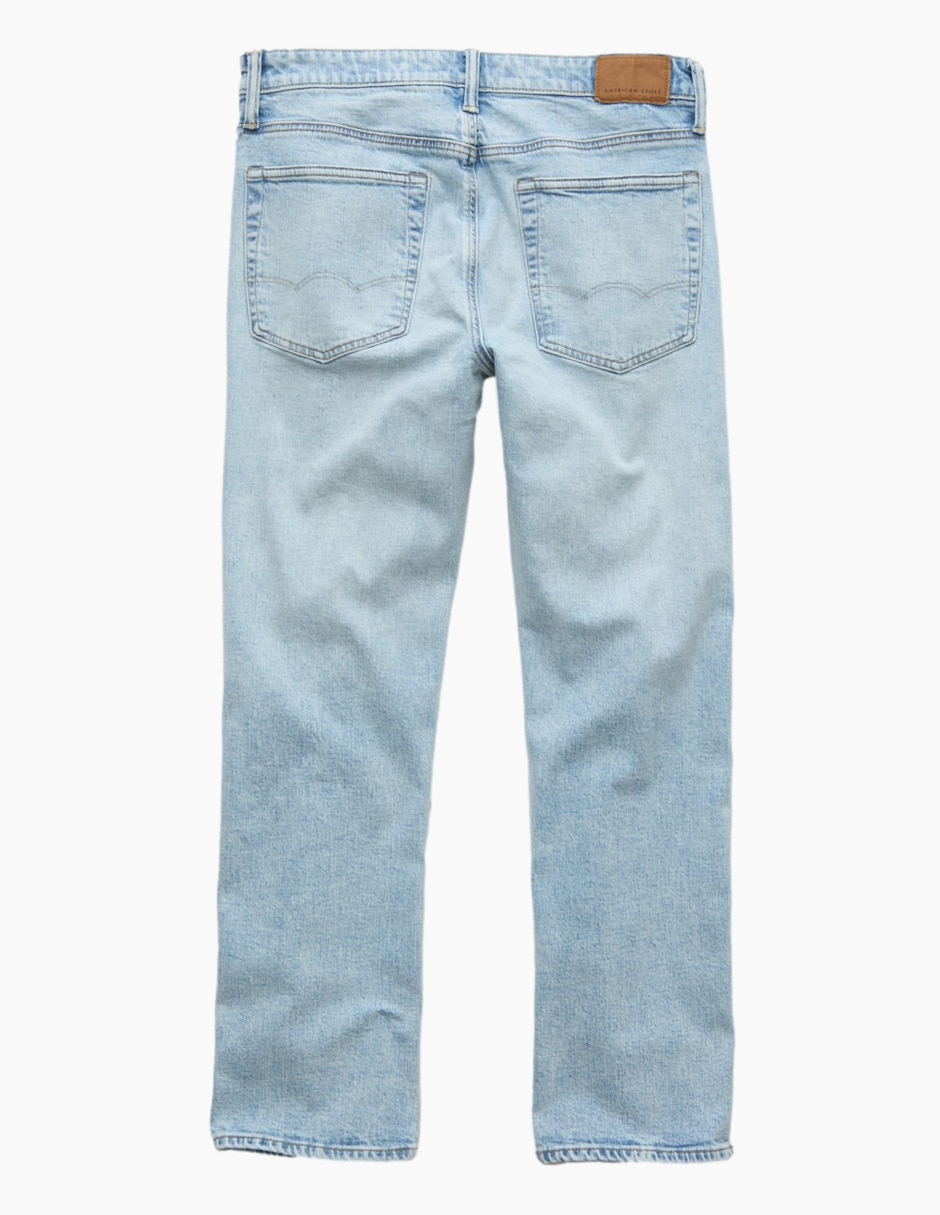 Jeans straight American Eagle lavado claro para hombre