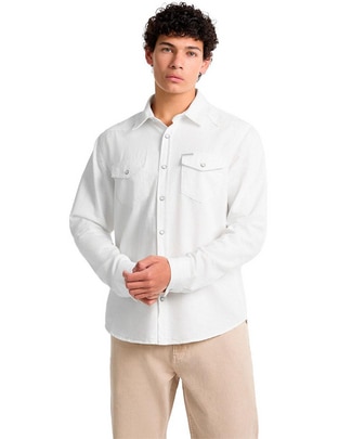 Camisa casual Guess Jeans de algodón manga larga para hombre
