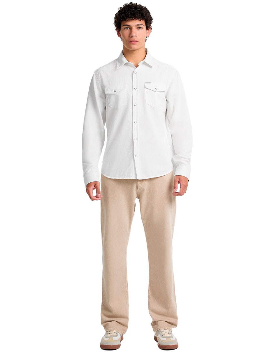 Camisa casual Guess Jeans de algodón manga larga para hombre