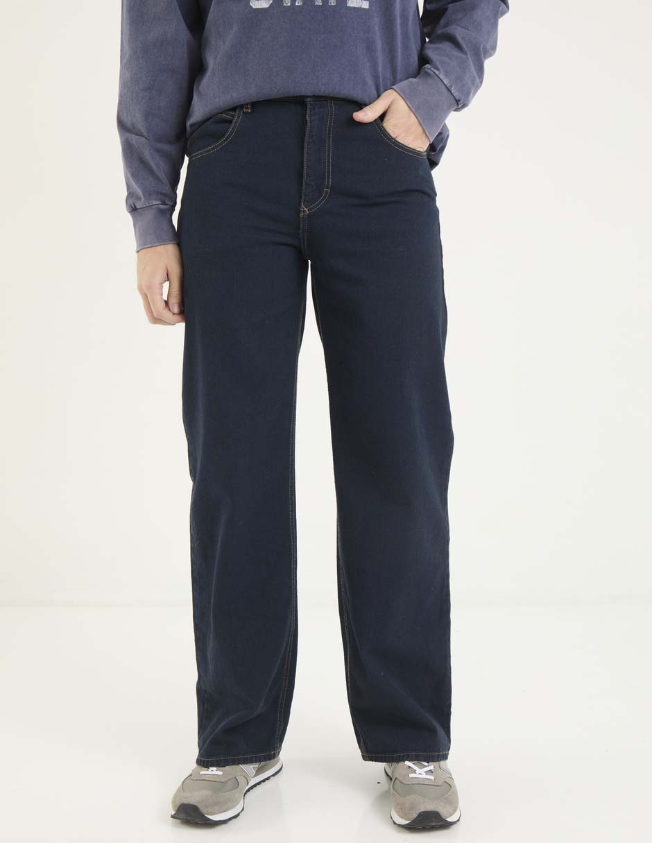Jeans relaxed lavado obscuro para hombre 1