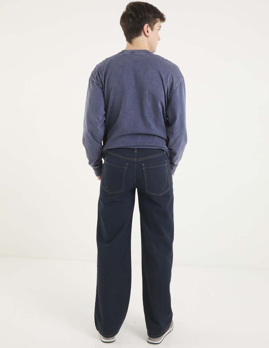 Jeans relaxed lavado obscuro para hombre 5