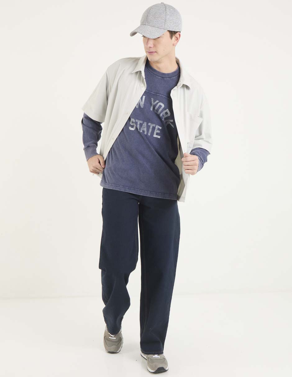 Jeans relaxed lavado obscuro para hombre 6