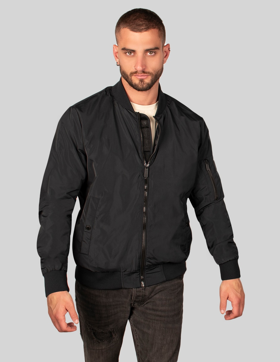 Chamarra bomber con bolsillos para hombre Chamarra bomber con bolsillos para hombre