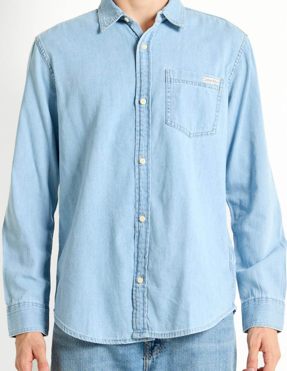 Camisa casual de algodón manga larga para hombre 7