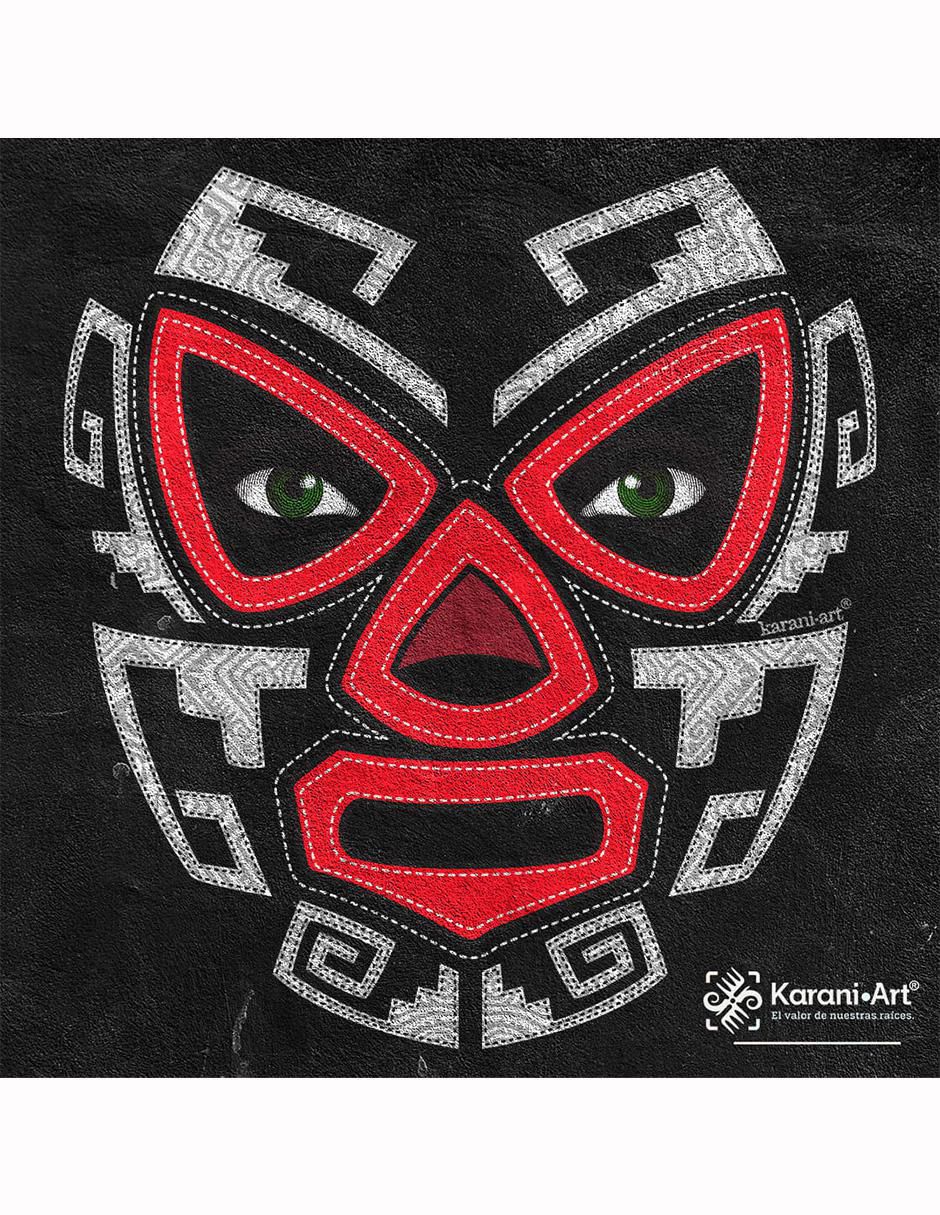 Playera Luchador Otomi Estilo Mexicano cuello redondo para hombre 3