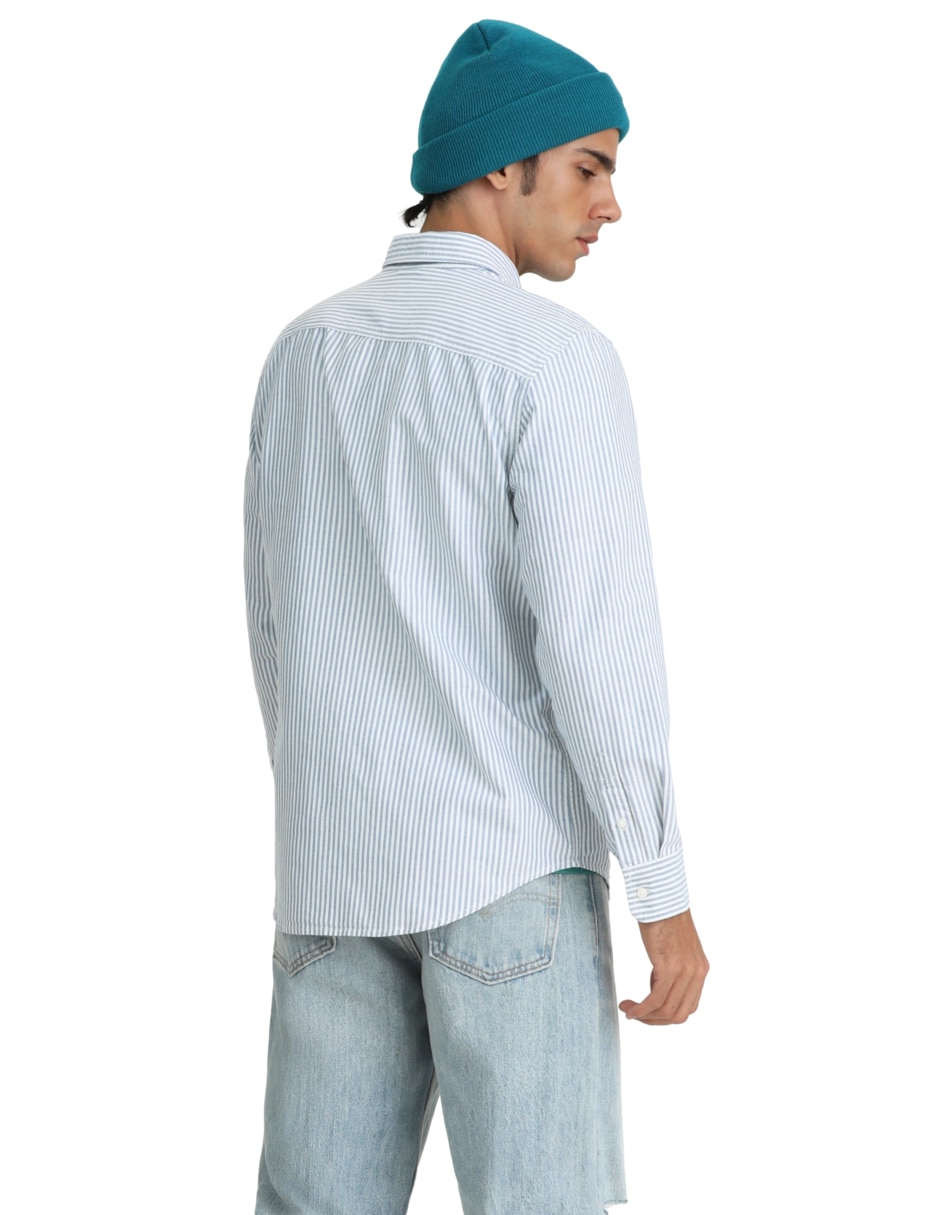 Camisa de algodón manga larga para hombre