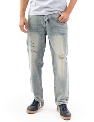 Jeans slim Quarry lavado destruido para hombre