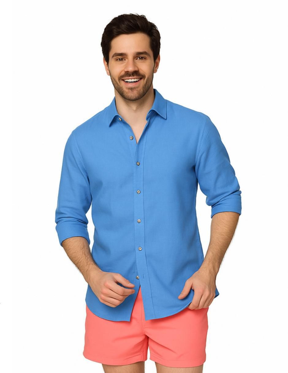 Camisa playa manga larga para hombre Camisa playa manga larga para hombre