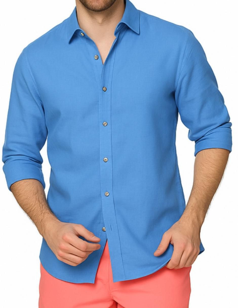 Camisa playa manga larga para hombre 4