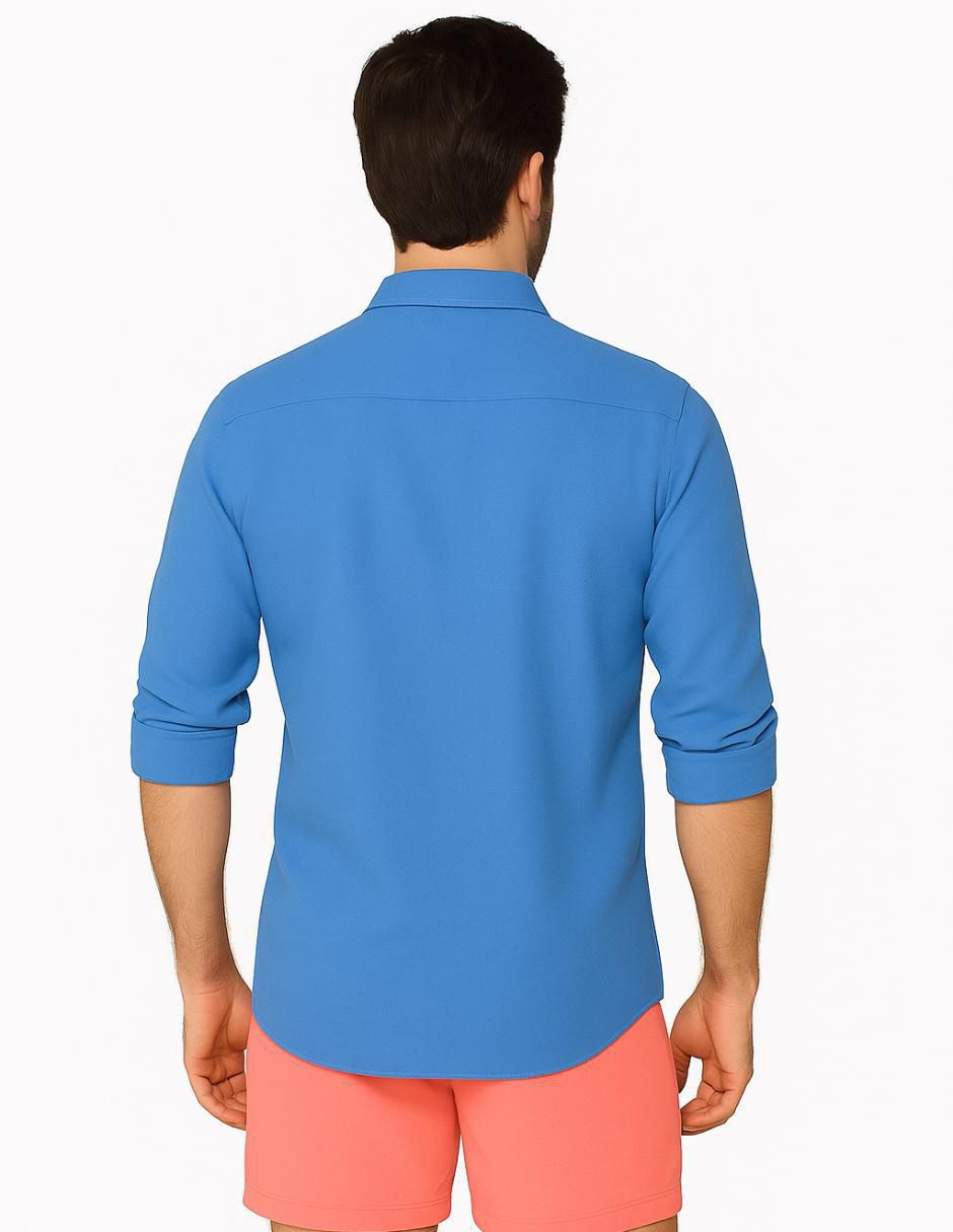 Camisa playa manga larga para hombre 2