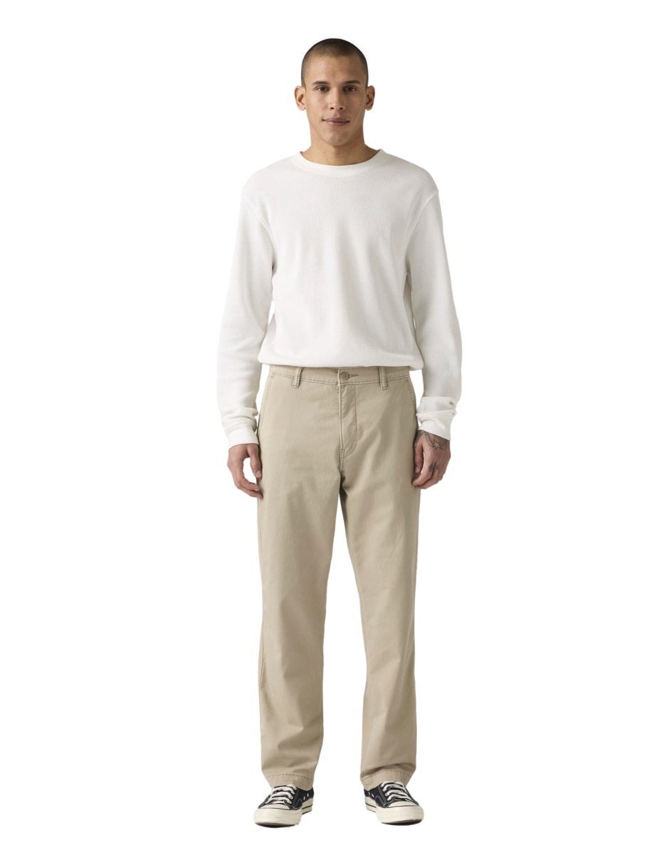 Pantalón chino recto de algodón para hombre 2