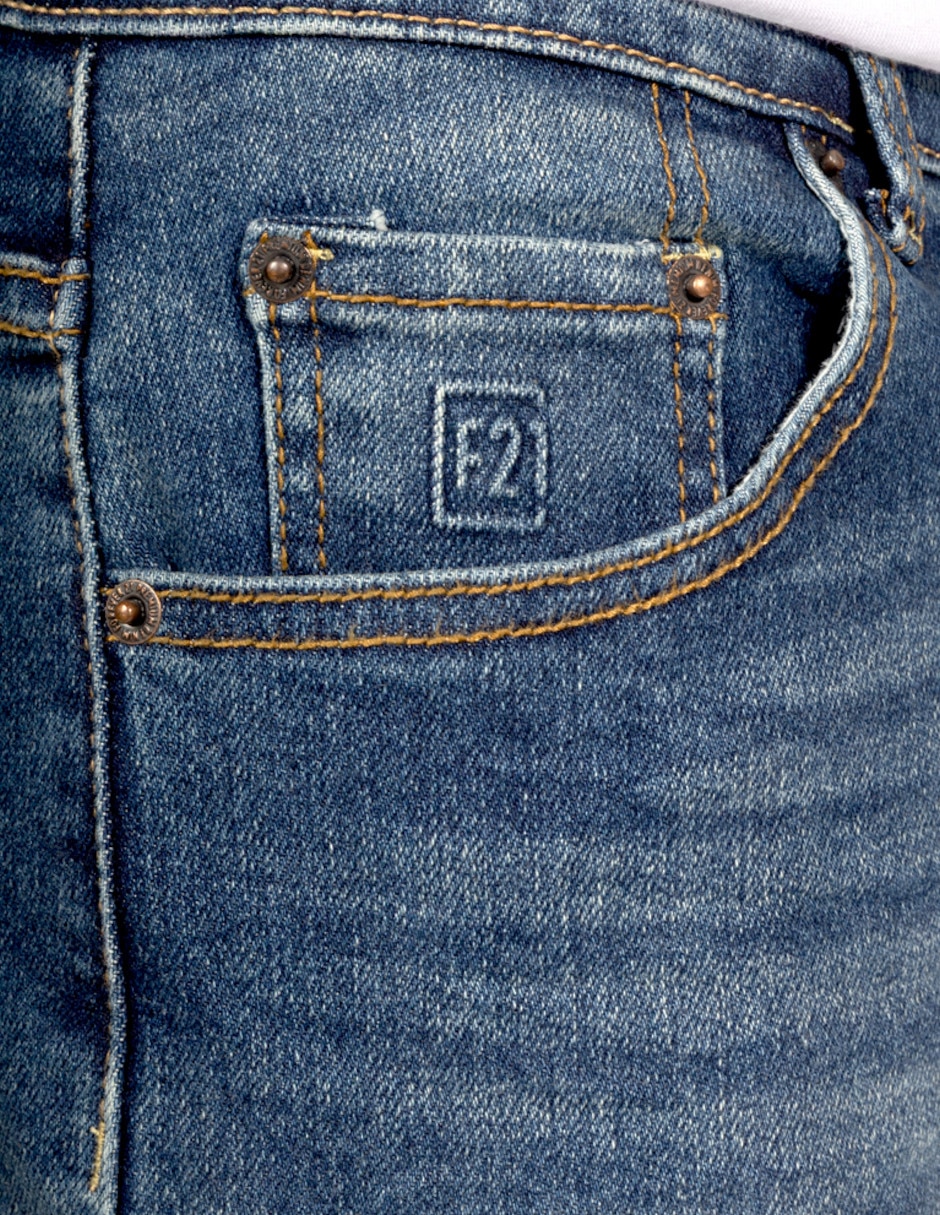 Jeans slim deslavado para hombre