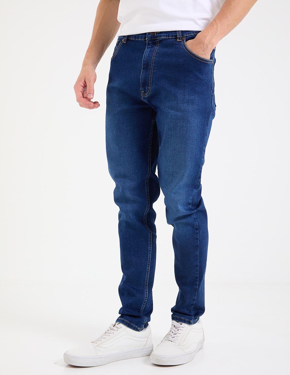 Jeans slim lavado obscuro para hombre 1