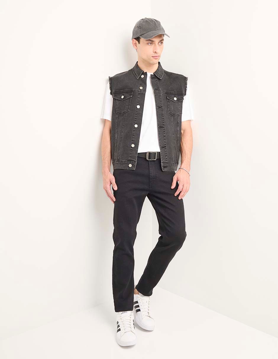 Jeans slim lavado obscuro para hombre 6