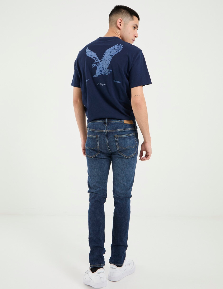 Jeans skinny deslavado para hombre 2