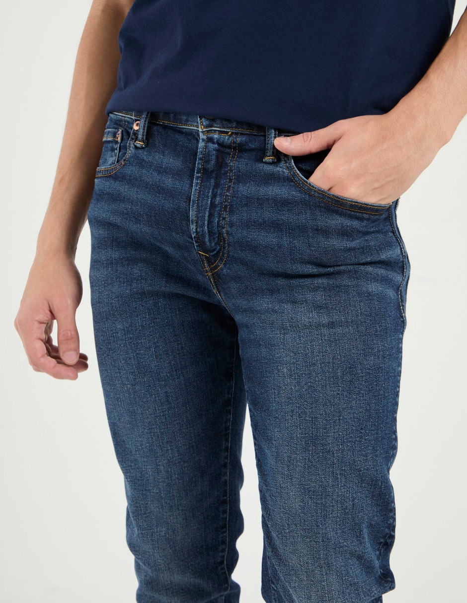 Jeans skinny deslavado para hombre 4