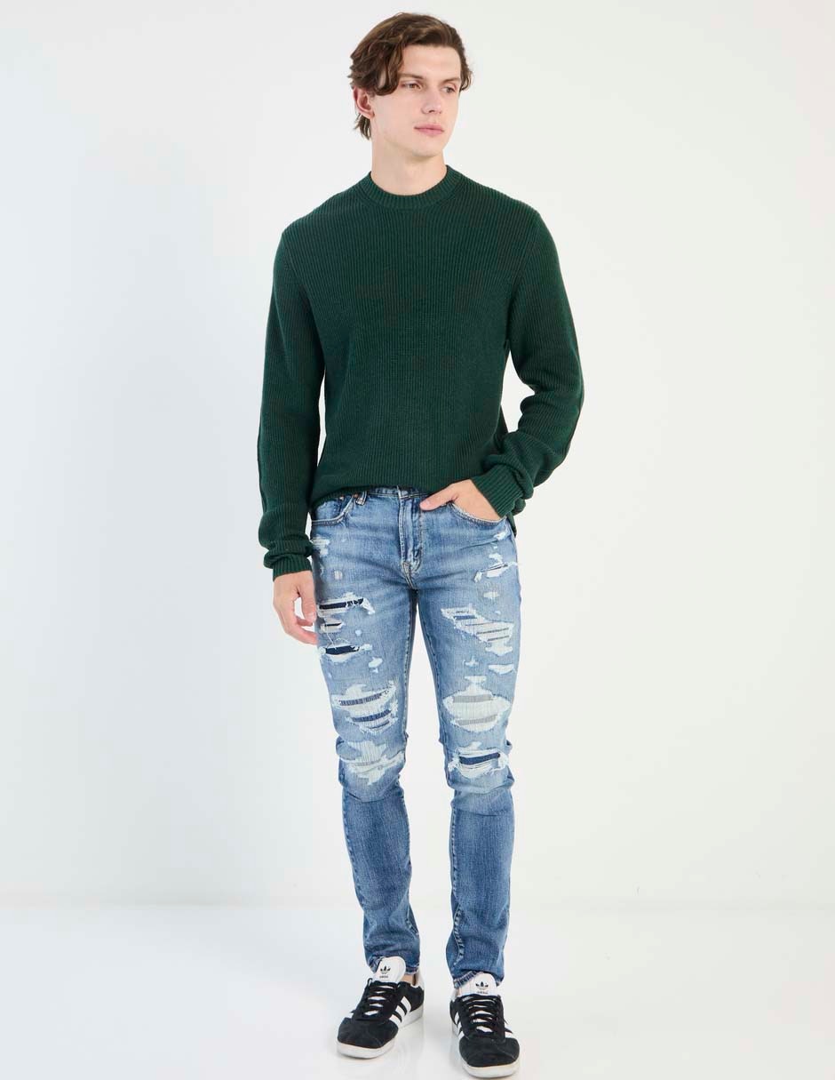 Jeans skinny American Eagle lavado desgastado para hombre