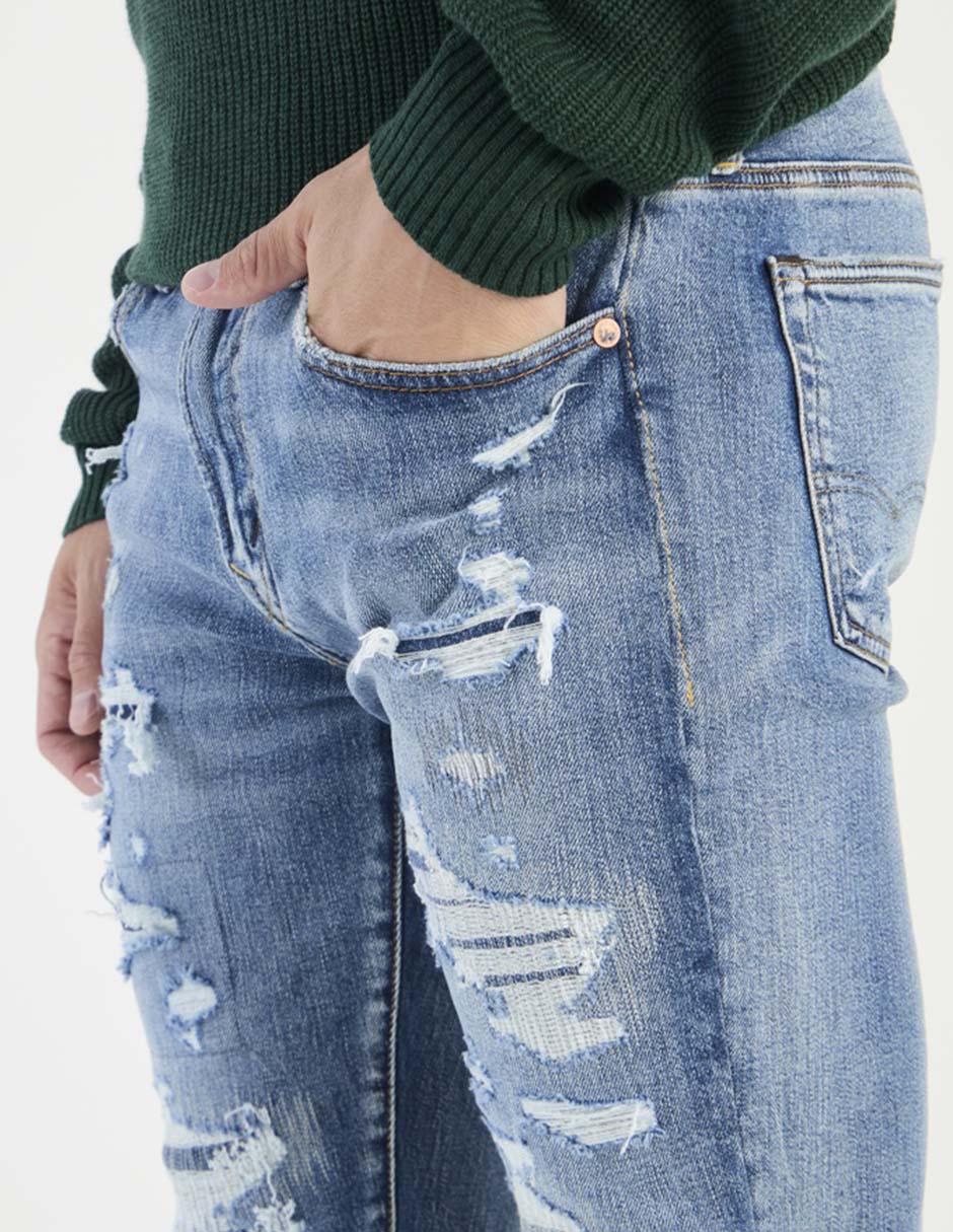 Jeans skinny American Eagle lavado desgastado para hombre
