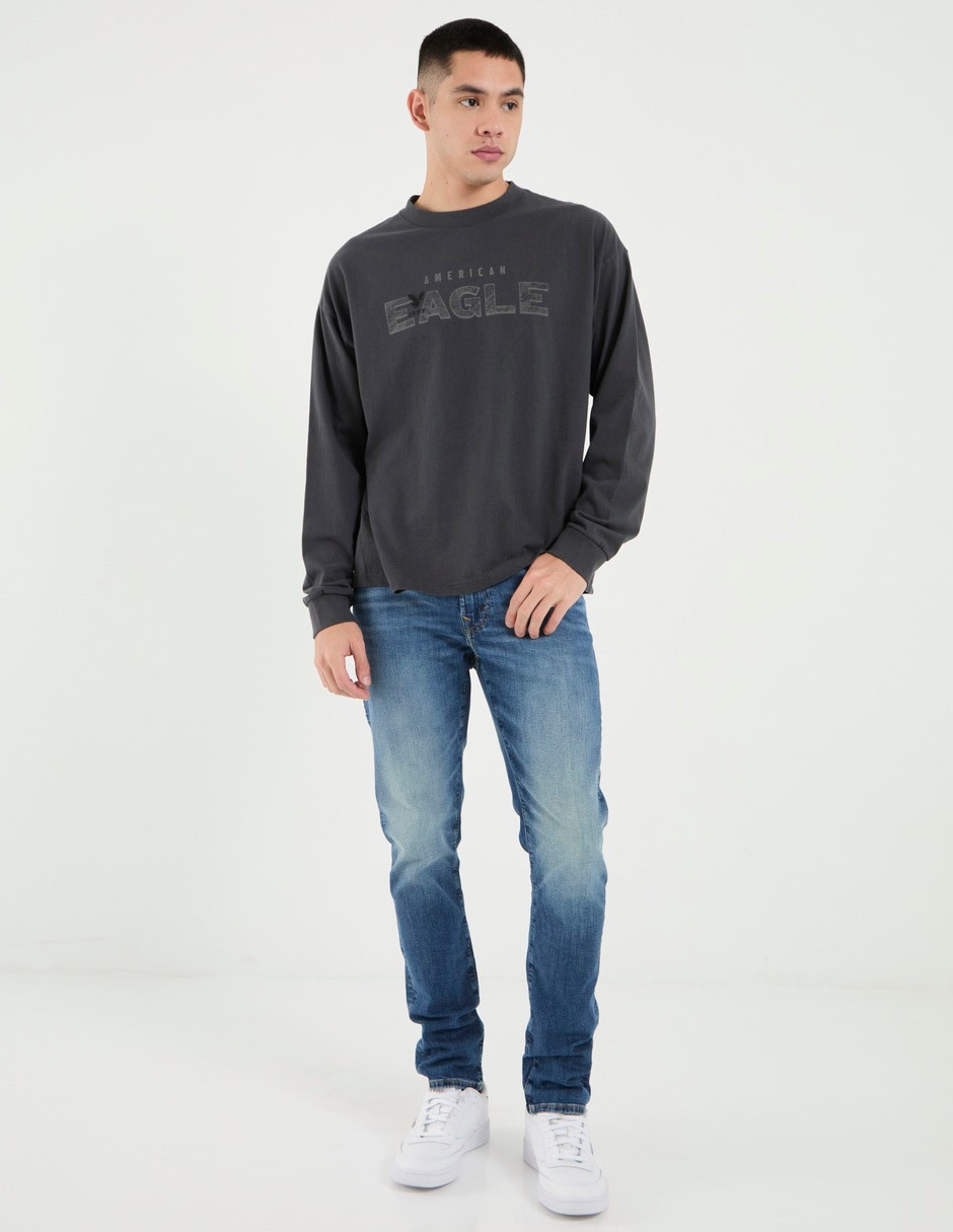 Jeans slim Mens Denim deslavado para hombre 3