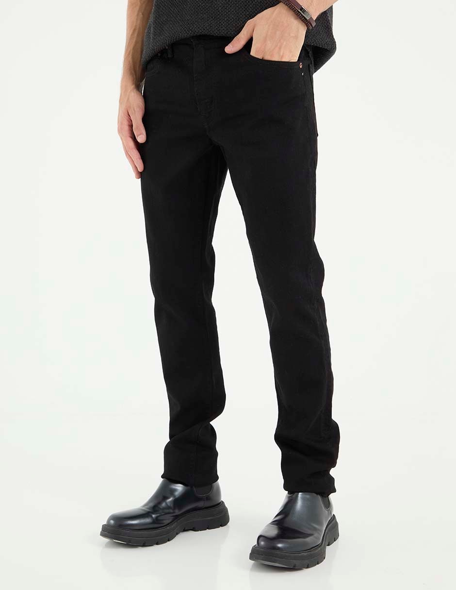 Jeans slim lavado obscuro para hombre