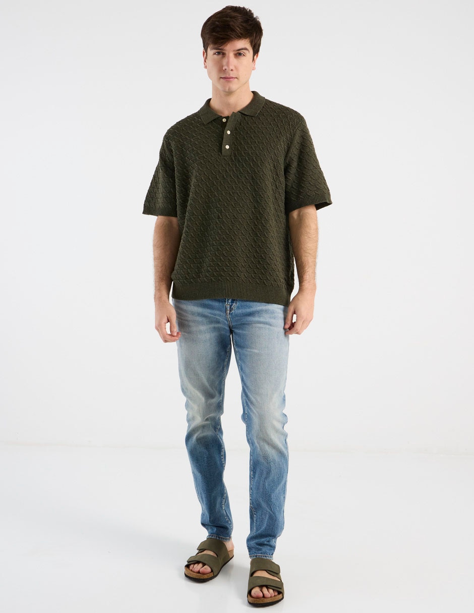 Jeans slim Athletic lavado deslavado para hombre 3