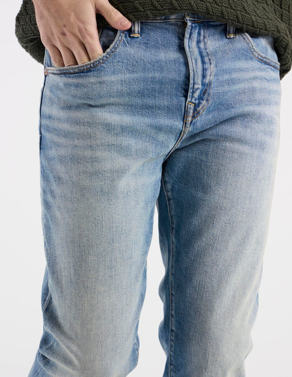 Jeans slim Athletic lavado deslavado para hombre 4