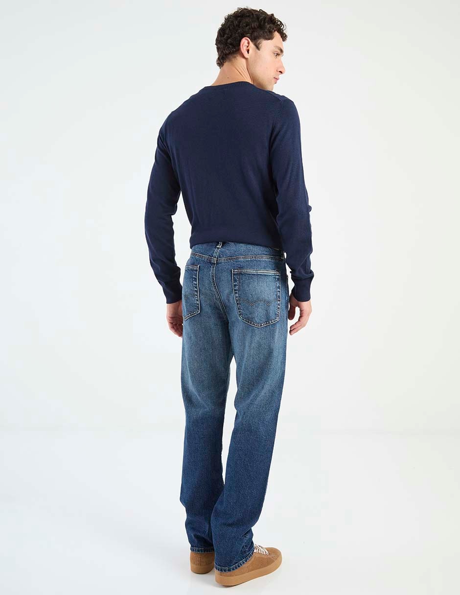 Jeans straight deslavado para hombre 2
