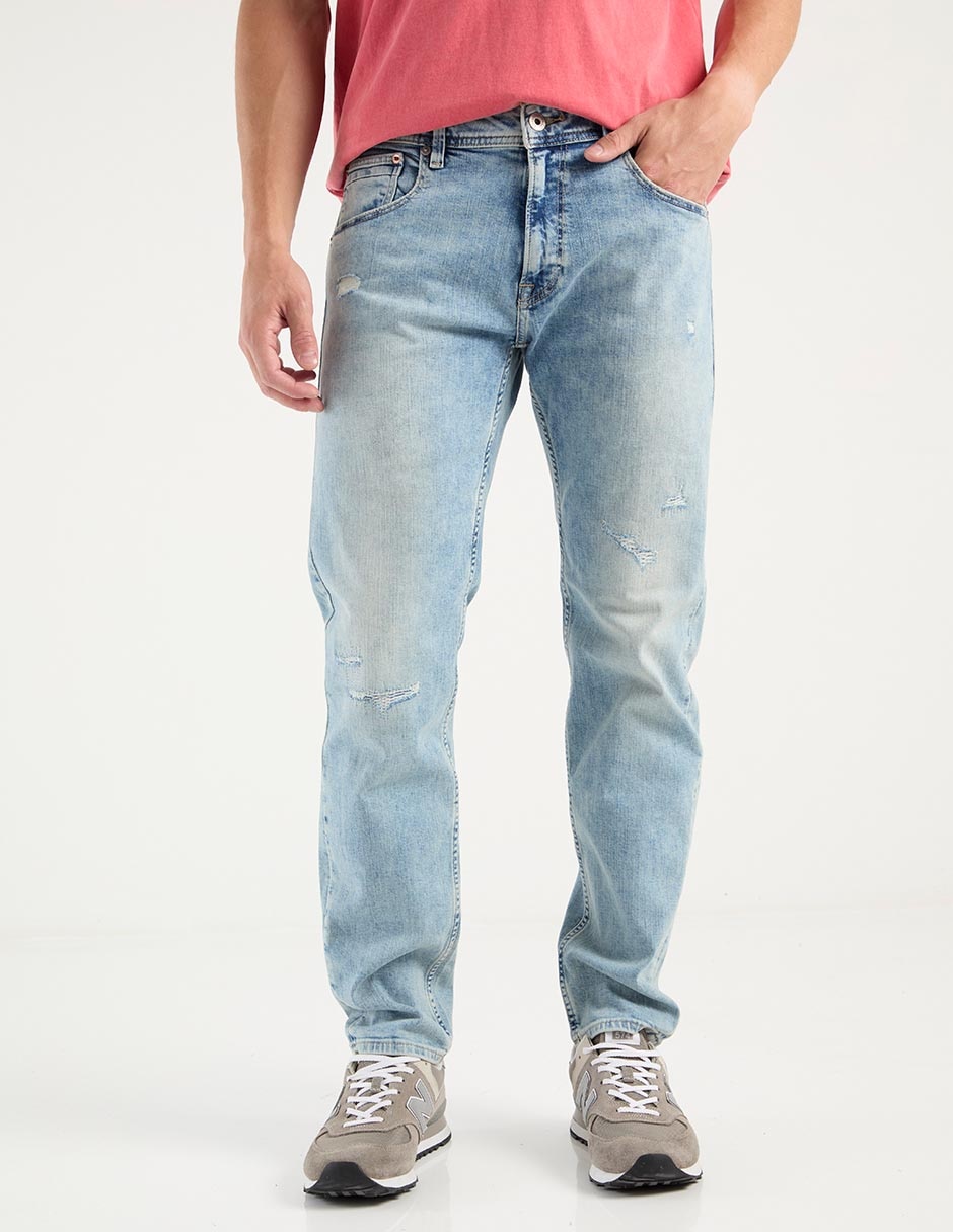 Jeans slim deslavado para hombre 1
