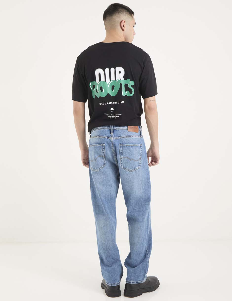Jeans straight lavado claro para hombre 5