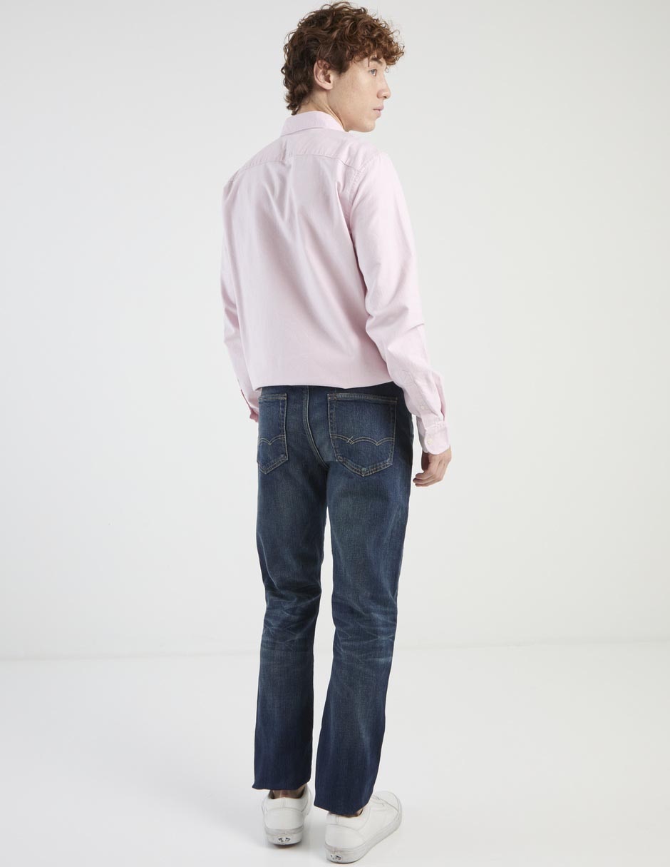 Jeans straight lavado medio para hombre 4