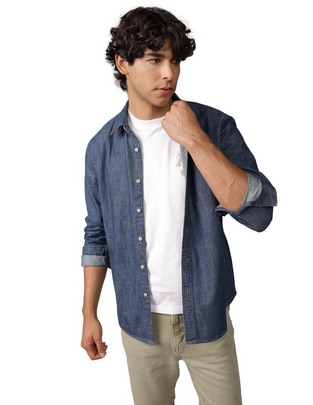 Camisa casual American Eagle de algodón manga larga para hombre