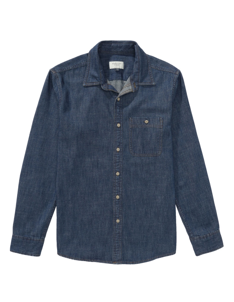 Camisa casual American Eagle de algodón manga larga para hombre