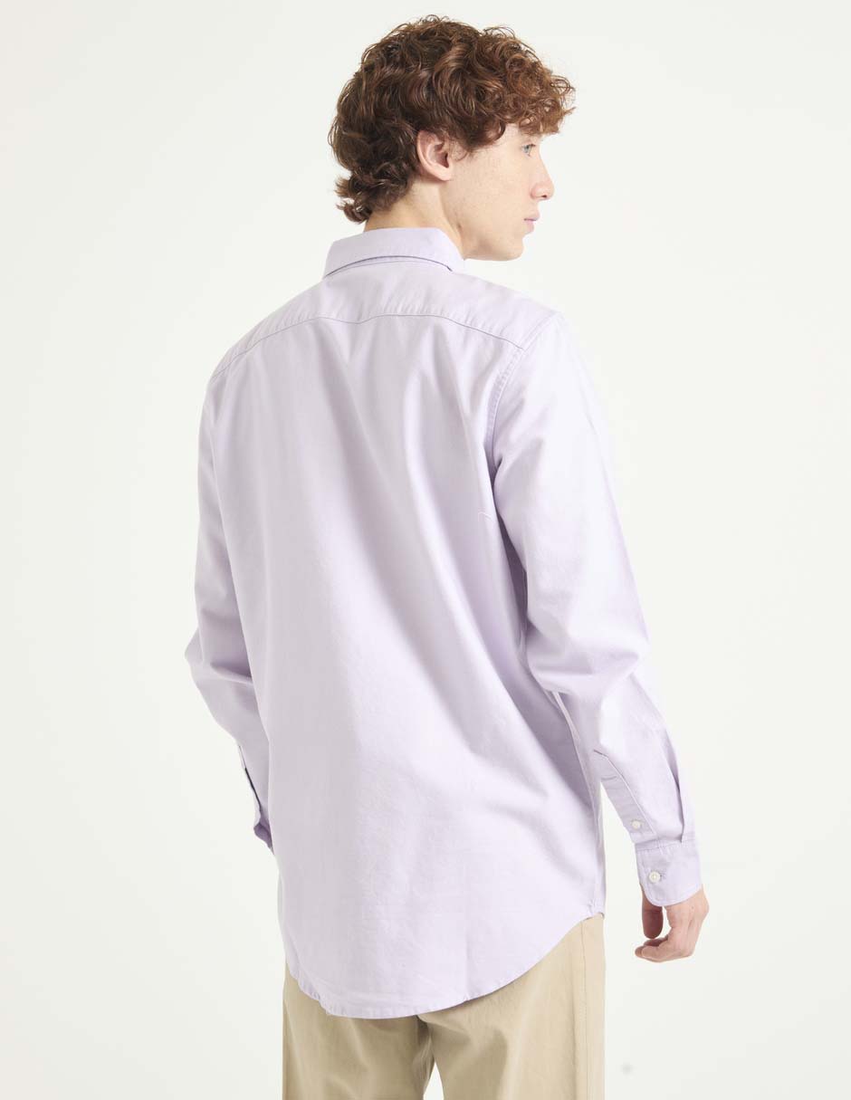 Camisa casual de algodón manga larga para hombre