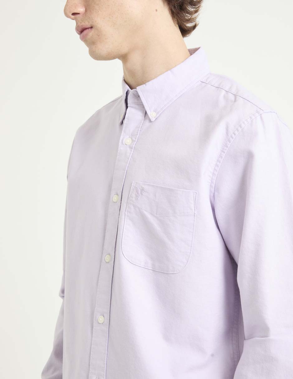 Camisa casual de algodón manga larga para hombre